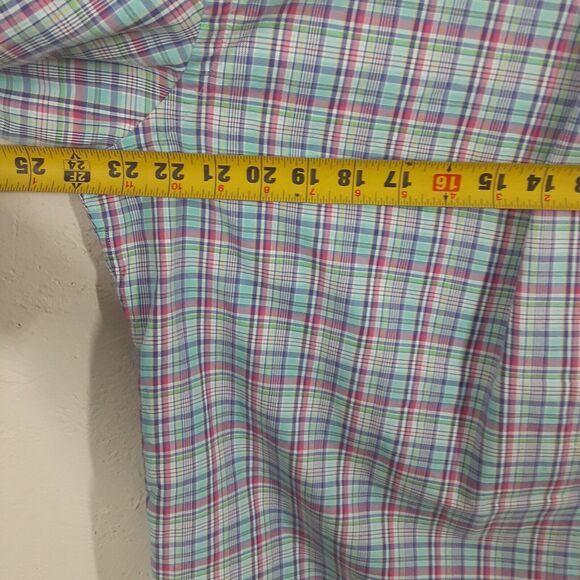 Ralph Lauren Adult Mens L Blue Pink Plaid Long Sleeve Button Up Shirt - Picture 7 of 8